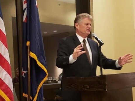 The Hon. Peter McGauran, Australia’s Consul-General in Houston, addressing the 2019 ANZSANA conference in Austin.