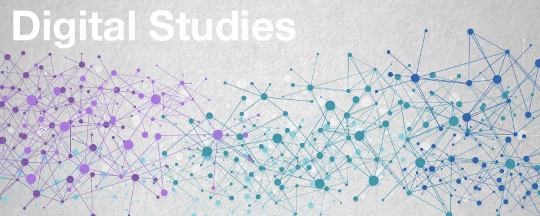 Digital Studies with an evolving network from purple to green to blue