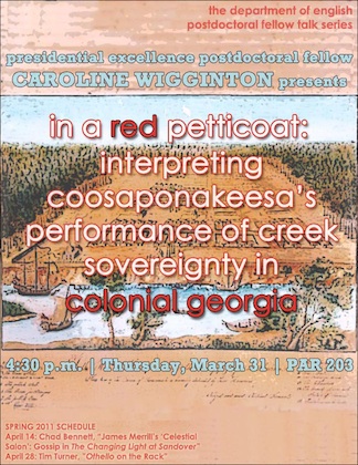 In a Red Petticoat: Interpreting Coosaponakeesa's Performance of Creek Sovereignty in Colonial Georgia