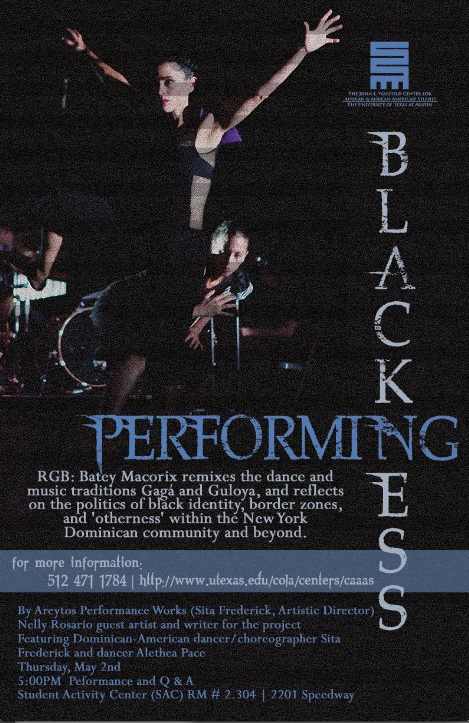 PERFORMING BLACKNESS: Areytos Performance Works Featuring Sita Frederick