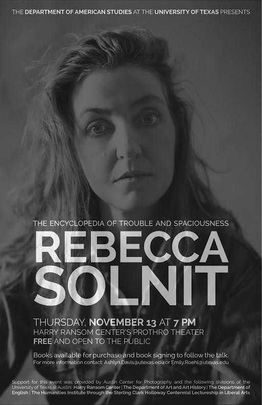 Lecture: Rebecca Solnit,