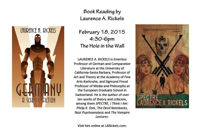 Book Reading by Laurence A. Rickels