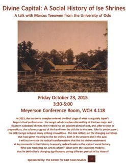 Marcus Teeuwen Lecture: Divine Capital: A Social History of the Ise Shrines