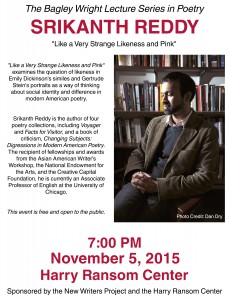 Srikanth Reddy: Bagley Wright Lecture Series, November 5, 7 PM