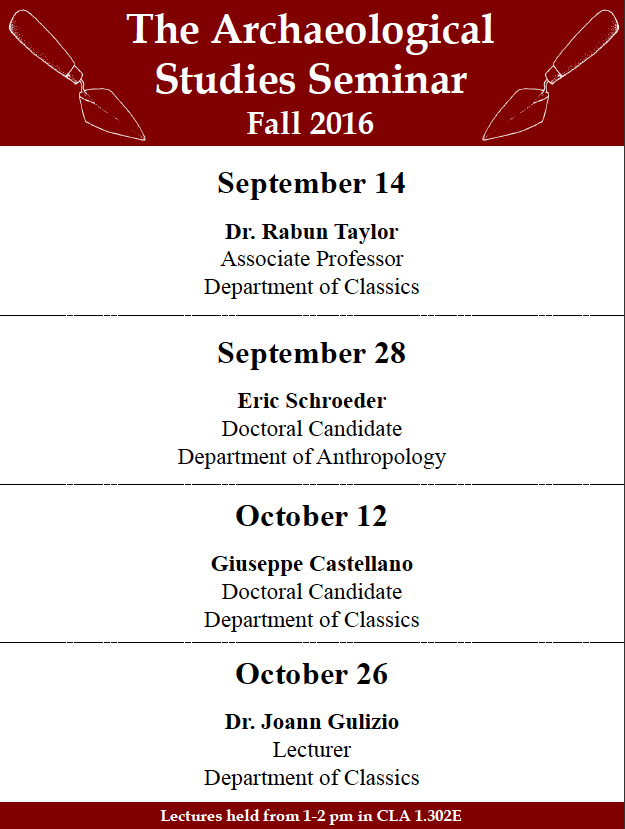 Archaeological Studies Seminar: Giuseppe Castellano