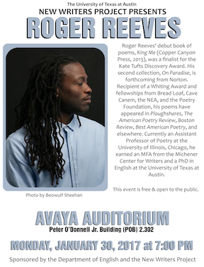 New Writers Project Presents Roger Reeves