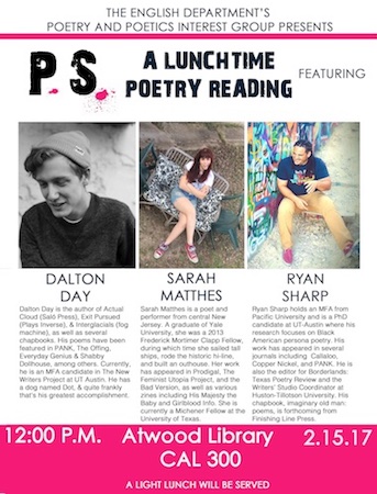 PS: Poets & Scholars Lunchtime Poetry Reading