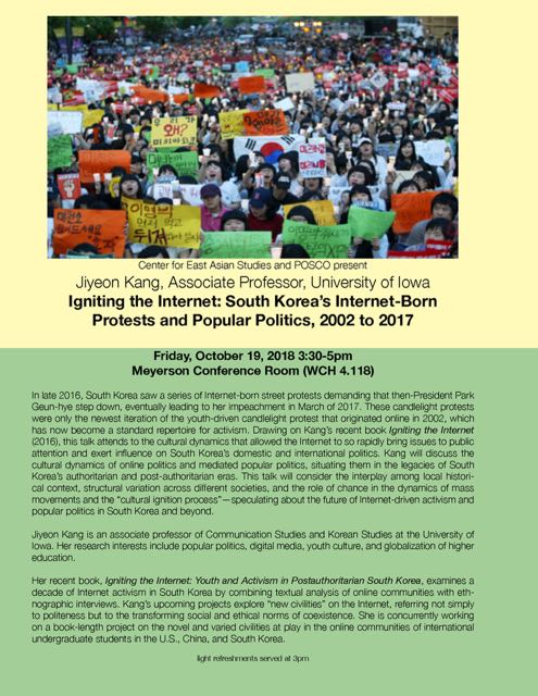 Igniting the Internet: South Korea’s Internet-Born Protests and Popular Politics, 2002 to 2017