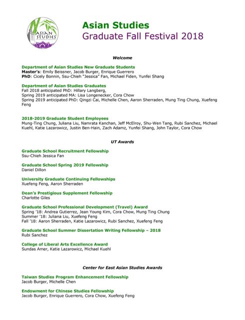 Graduate Fall Festival 2018
