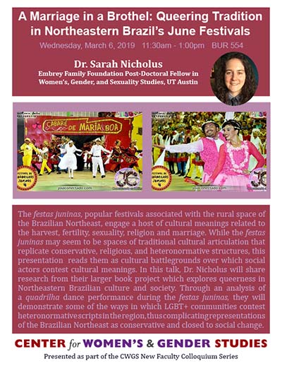 A Marriage in a Brothel: Queering Tradition in Northeastern Brazil’s June Festivals - Faculty Development Program - Sarah Nicholus