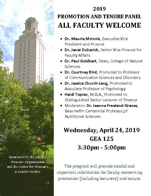 2019 PROMOTION AND TENURE PANEL - ALL FACULTY WELCOME
