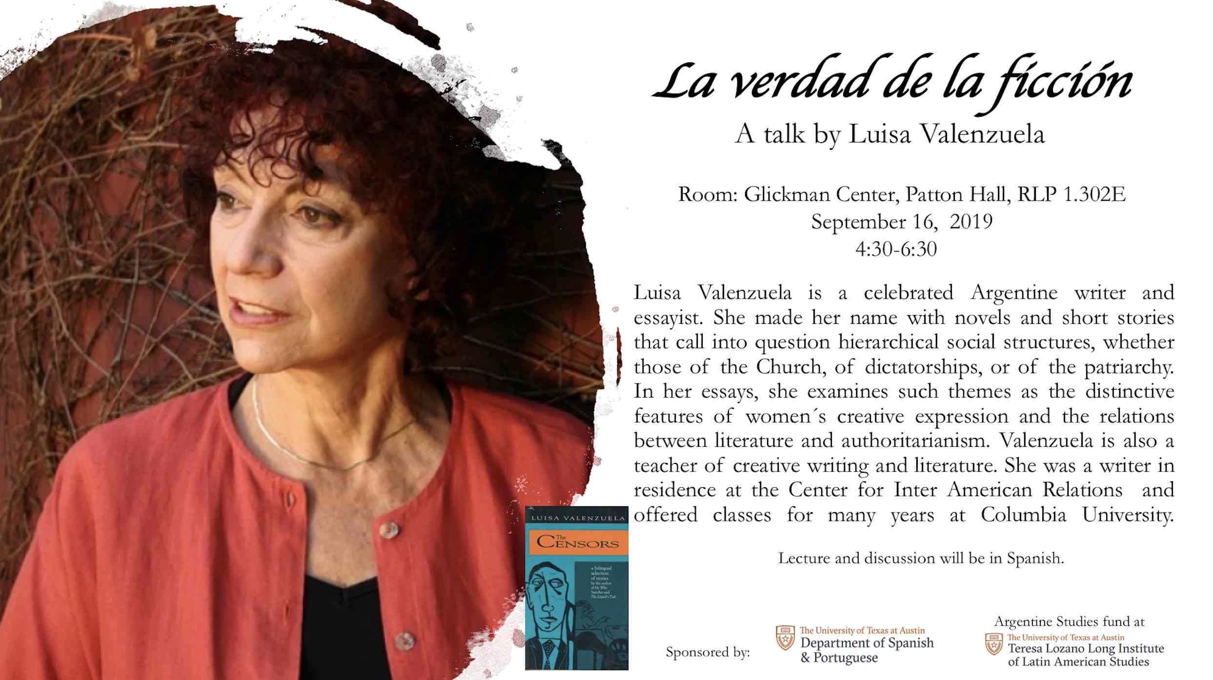La Verdad De La Ficcion: A Talk By Luisa Valenzuela
