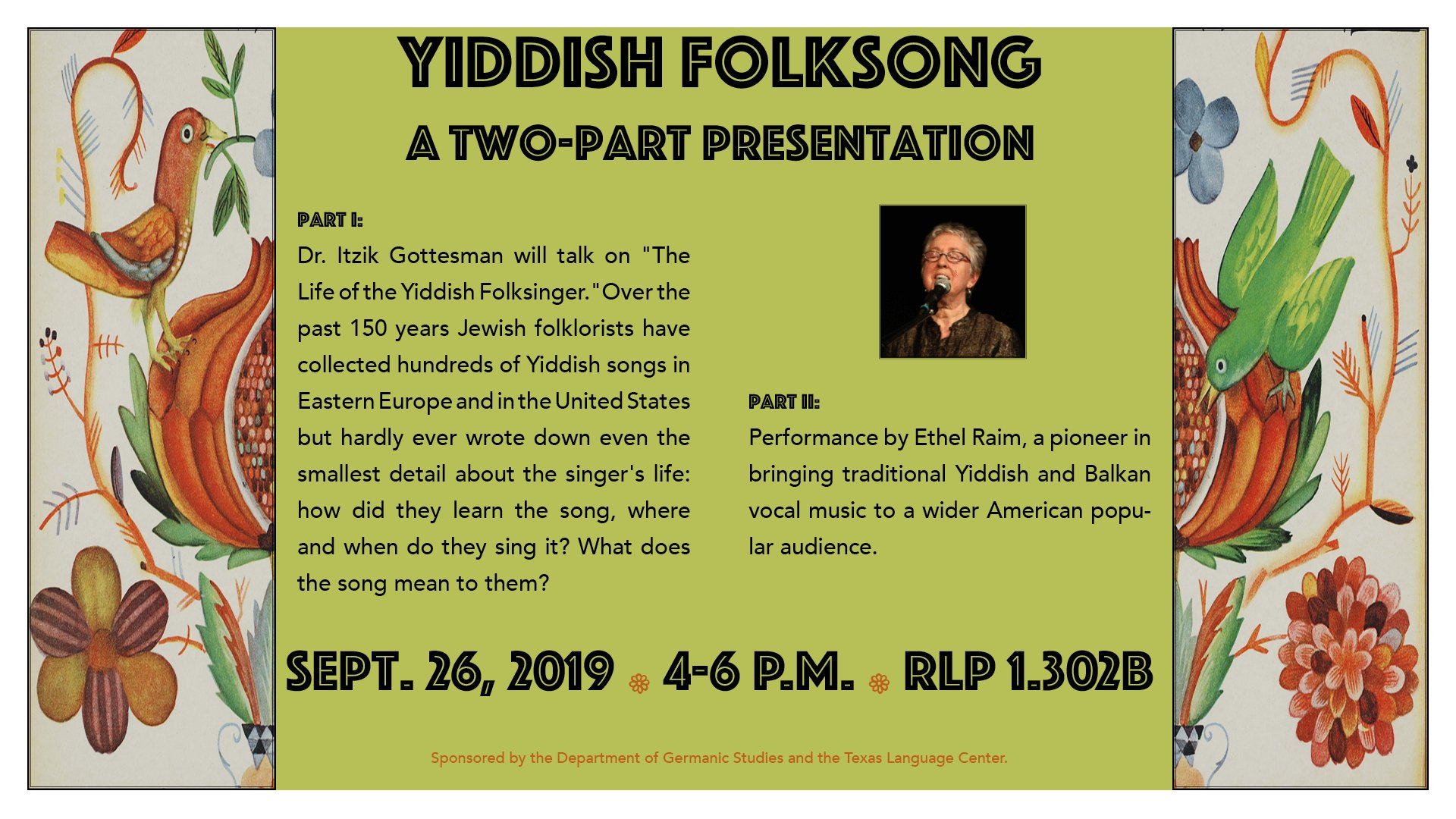Yiddish Folksong: A Two-Part Presentation