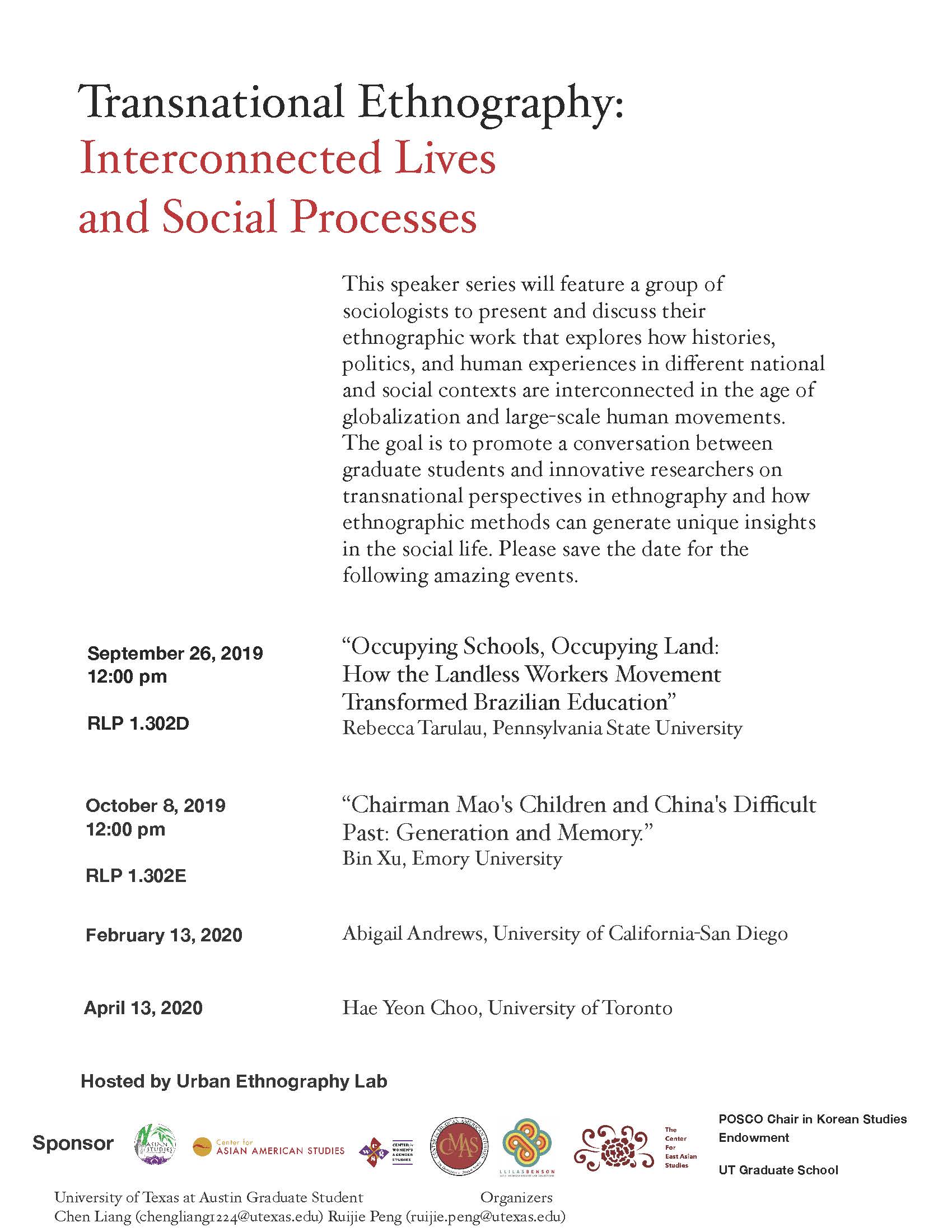 Speaker Series: Transnational Ethnography Speaker Series 2: Bin X