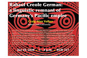 Talk by Craig Alan Volker on Rabaul Creole German: a linguistic remnant of Germany's Pacific empire