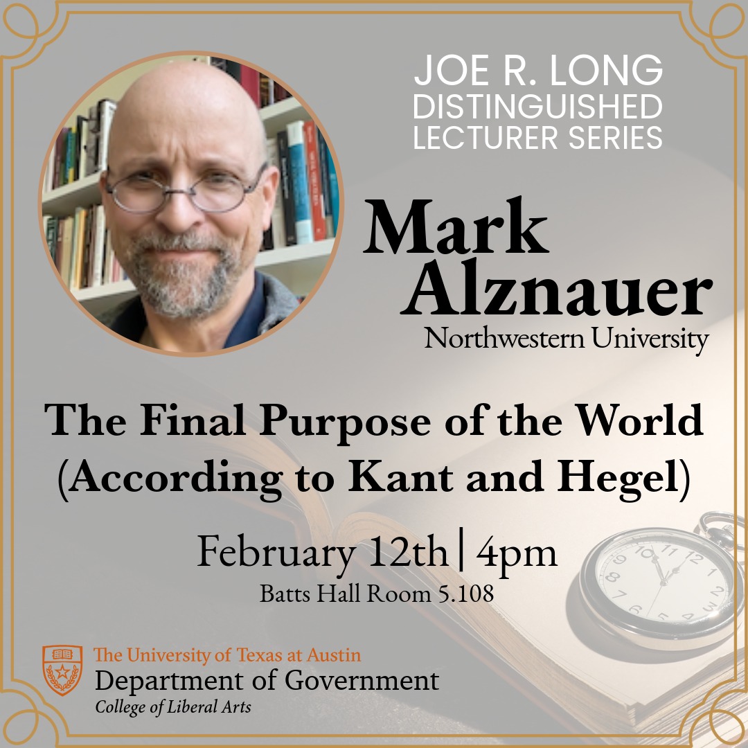 Joe R. Long Distinguished Lecturer Series- Mark Alznauer (Northwestern ...