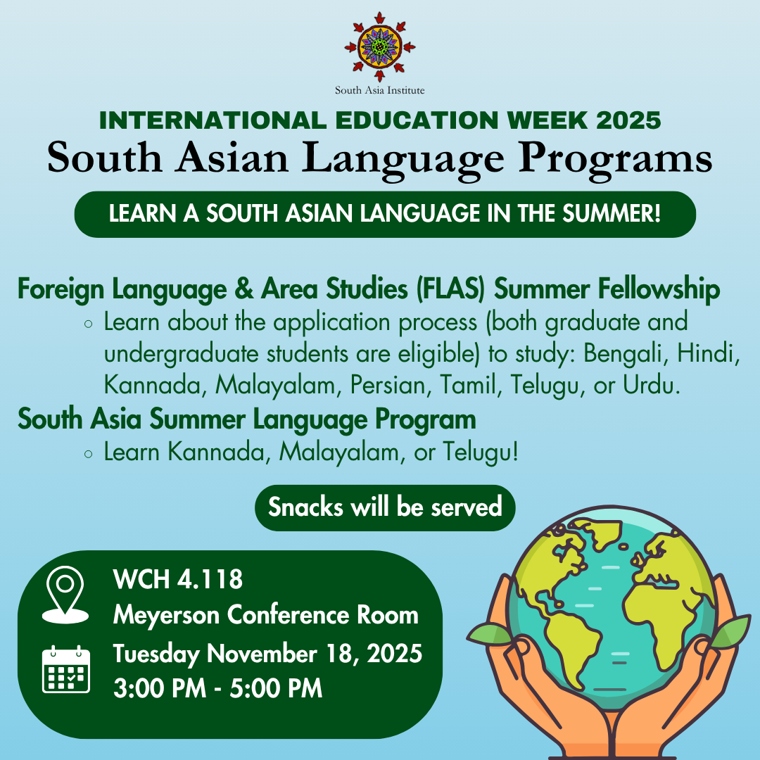 International Education Week: Learn a South Asian Language in the Summer!>