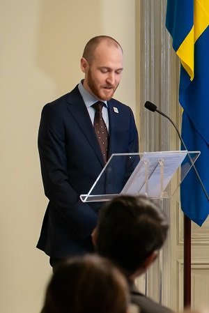 Alexander Hudson speaking