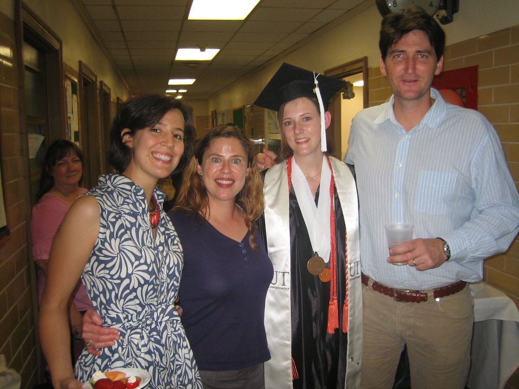 Geography Faculty and Staff congratulating graduating students (Photos by G Knapp)
