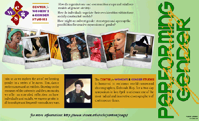 New poster for 2009-10 Annual Theme: Performing Gender!