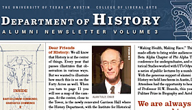 Vol. 3 of History Department Alumni Newsletter published