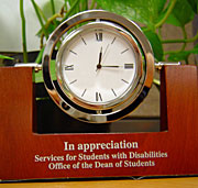 Honorees receive an engraved clock in appreciation of their efforts on behalf of those with disabilities.