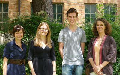 L to R: Libby Sanders, Susannah Duerr, Tyler Watts, Dr. Martha Newman (not pictured: Merrit Martin)
