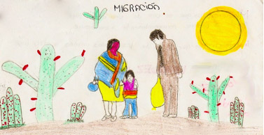 5th Grade Child’s Vision of Migration to “el Otro Lado,” Children’s Participatory Workshop, “Mi Pueblo y el otro lado,” Veracruz, Mexico