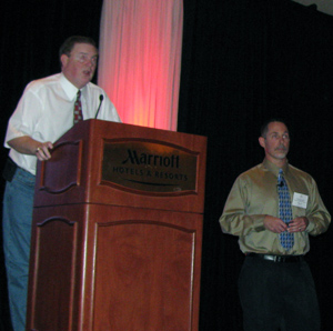 Troy Kimmel with Fred Glass of the National Weather Service in St. Louis