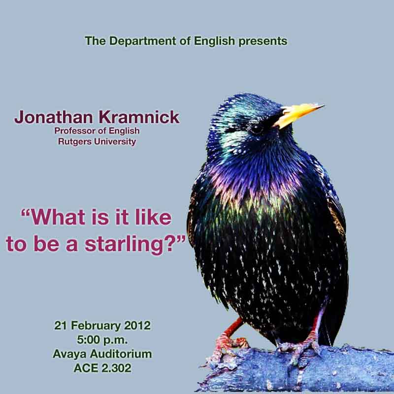 Rutgers University Professor Jonathan Kramnick Lecture on February 21