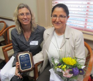 Dr. Gloria Gonzalez-Lopez (left) with Sociology Chair Dr. Christine Williams (right)
