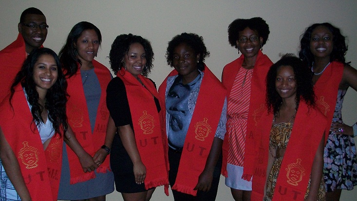 From l-r: Lebon James III, Shomya Tripathy, Santeka Grigley, Erica Puckett, Diane Enobabor, Ariel Maxie, Myesha Cook, Amanda Sargent (not pictured: Charles Bailey, Adonte Busby)