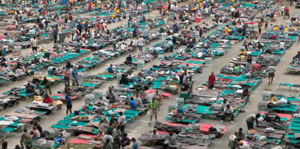 Houston, TX, 9/1/2005 -- Hurricane Katrina survivors at the Houston Astrodome after evacuation. FEMA photo/Andrea Booher