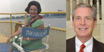 Lady Bird Johnson cover photos from Dr. Gillette's book (left), and Dr. Michael L. Gillette (right)