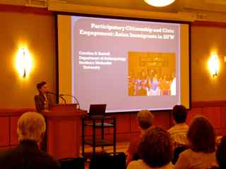 Caroline Brettell lecture at the Quadrangle Room, Texas Union on September 20, 2012