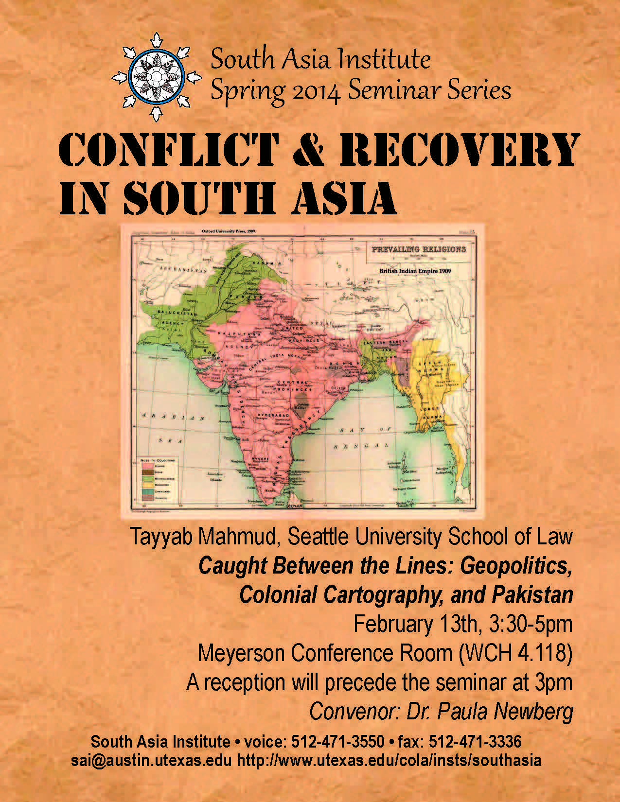 South Asia Seminar Series: 'Caught Between the Lines: Geopolitics, Colonial Cartography, and Pakistan'