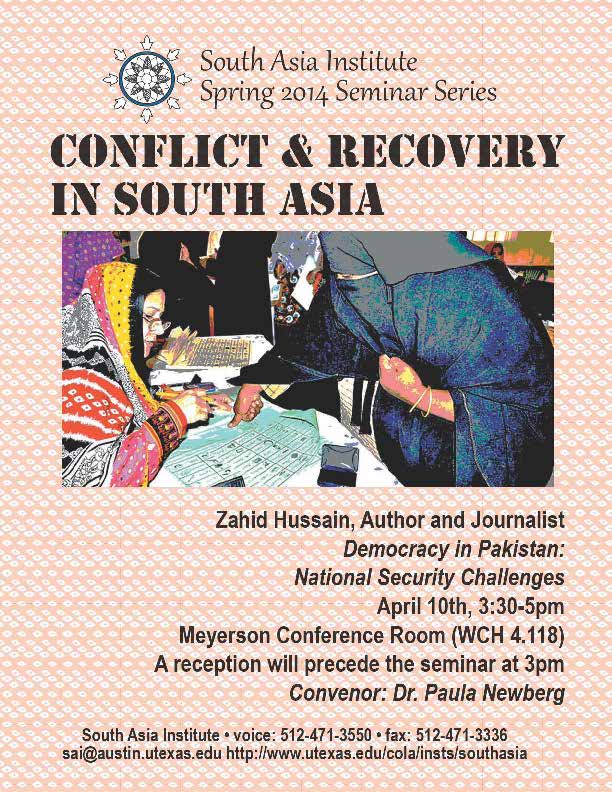 South Asia Seminar Series: 'Democracy in Pakistan: National Security Challenges'