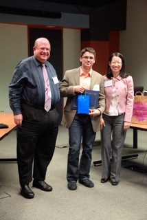 Harlan pictured with Steven Lewis, Interim Director of the Chao Center for Asian Studies, and Haejin Elizabeth Koh, Associate Director of the Chao Center for Asian Studies at Rice University.