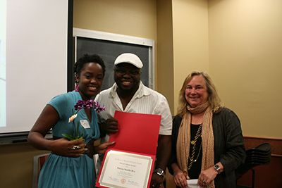 WGS MA Thesis Award Winner, Patena Key with Dr. Matt Richardson and Dr. Alex Wettlaufer
