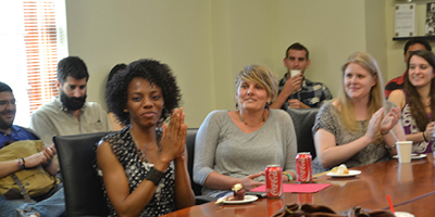 Graduate Students (L to R): Albert Palacios, Blake Scott, Ogechukwu Ezekwem, Chloe Ireton, Mark Sheaves, Julia Gossard, and Samantha Rubino