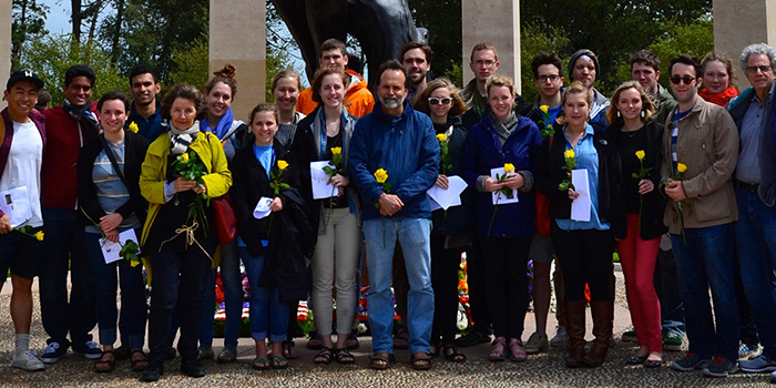 2014 Normandy Scholars with Profs. Francoise De Backer, Charters Wynn, and Michael Stoff