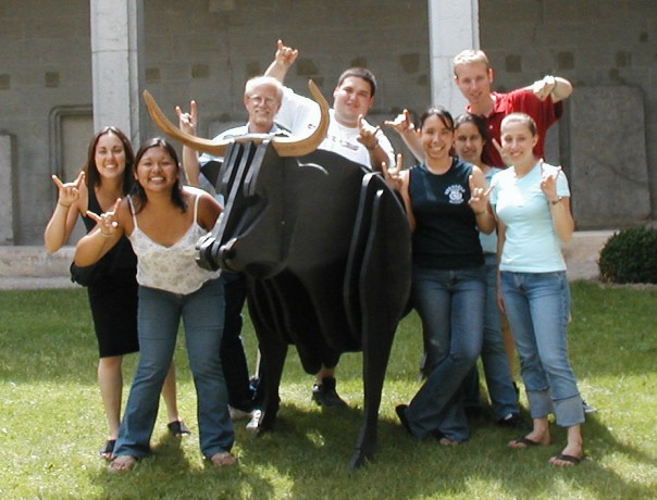 Dr. Adams and students in Maymester Study Abroad course, France