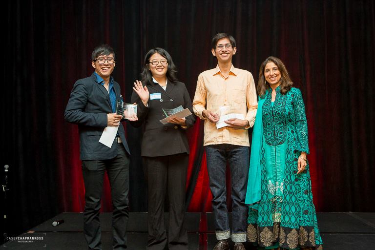 Pictured left to right: Riki Tsuji, Siqi Jiang, Marlon Hedrick, and Nahid Khataw from ACE Foundation. Photograph by Casey Chapman Ross Photography