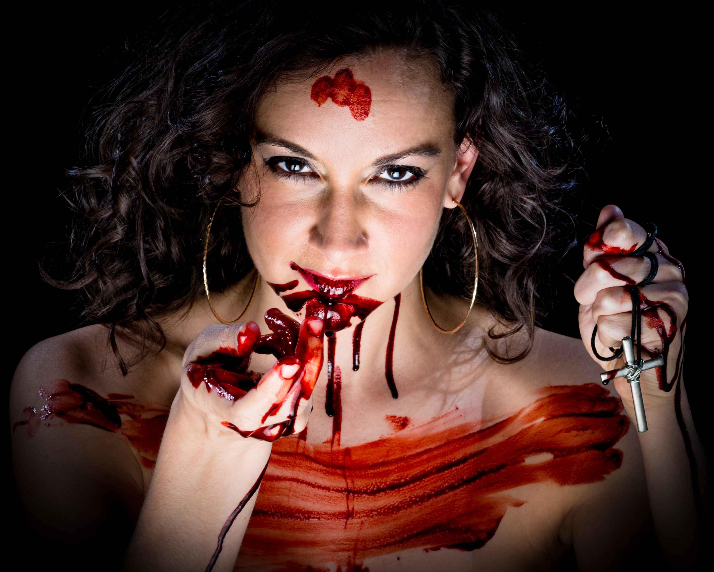 Stephanie Holladay Earl as Mephistopheles in DOCTOR FAUSTUS. Photo by Michael Bailey.