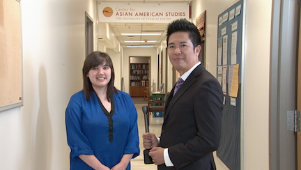 Rachel being interviewed by Vietface TV about her internship