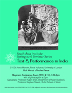 MARCH 10 - South Asia Seminar Series: Anna Morcom, Royal Holloway University of London