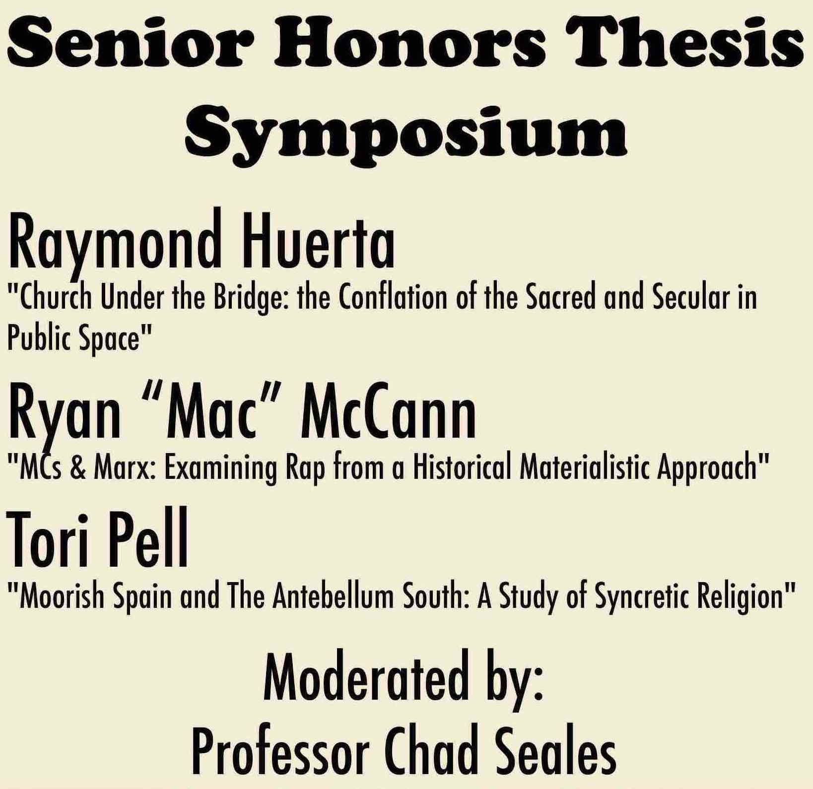 RS Thesis Symposium Program