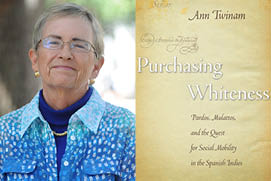 Prof. Ann Twinam, and the cover of her award-winning book
