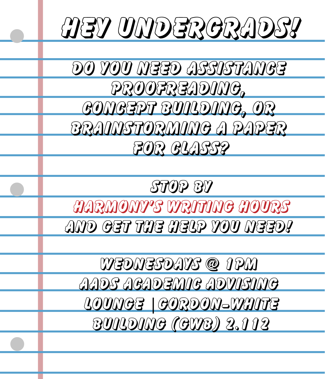 Harmony Smith is offering writing assistance.