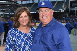 Bobby Patton, Jr., and Sherri Patton. Photo by Jon SooHoo, Staff, Los Angelos Dodgers.